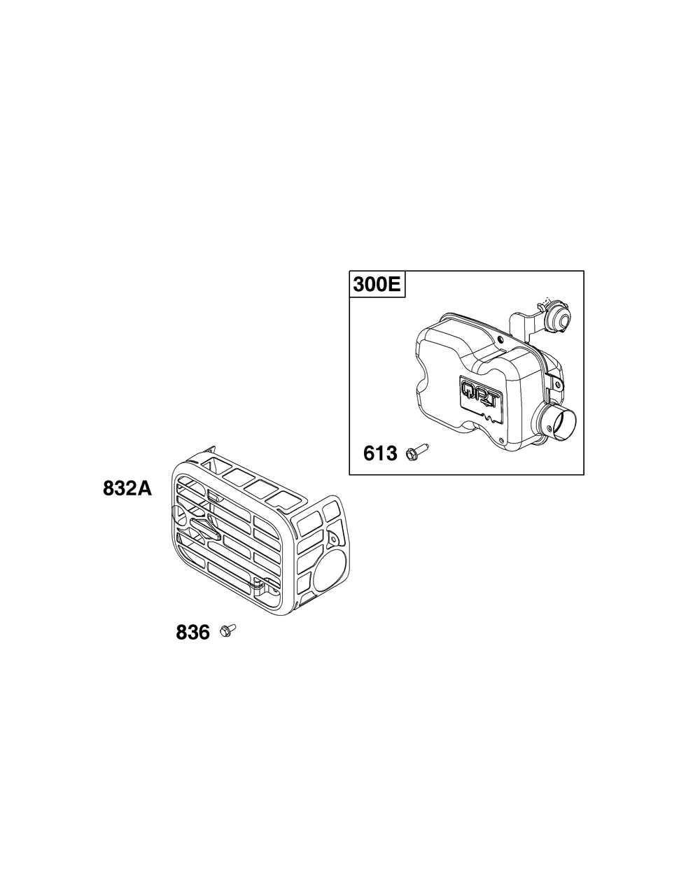 Exhaust Group Diagram and Parts List for 104M0B-0239-H5 100000 - 19Z999 Briggs and Stratton Engine